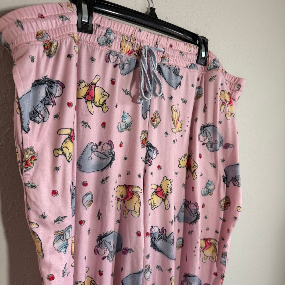 Disney Pink Winnie the Pooh Bear Lounge Sleep Jogger Pants Womens 3X Casual - Picture 2 of 5